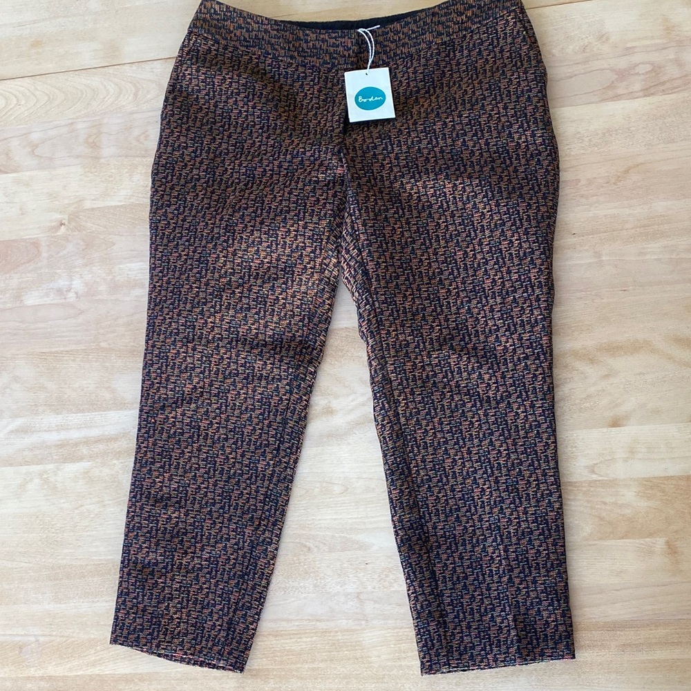 Boden Black and Brown Cropped Pants